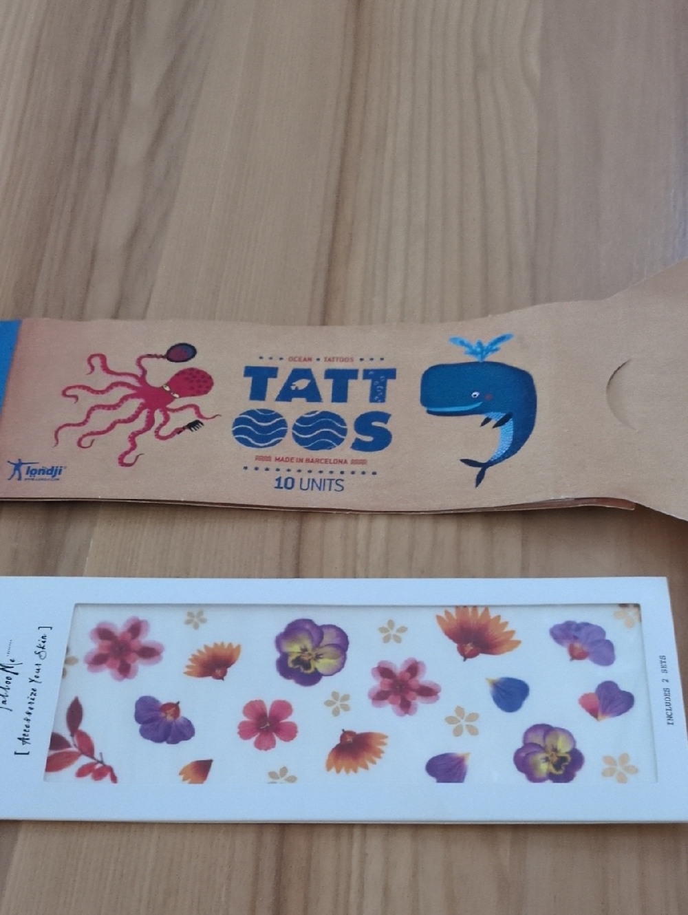 TATTOOS Ocean & Sea Temporary Tattoo Set with Floral Sheet